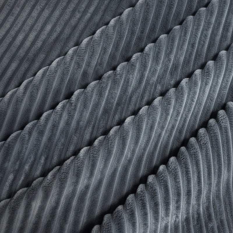 Repose-pieds plein Corduroy Upholstery, Gris foncé