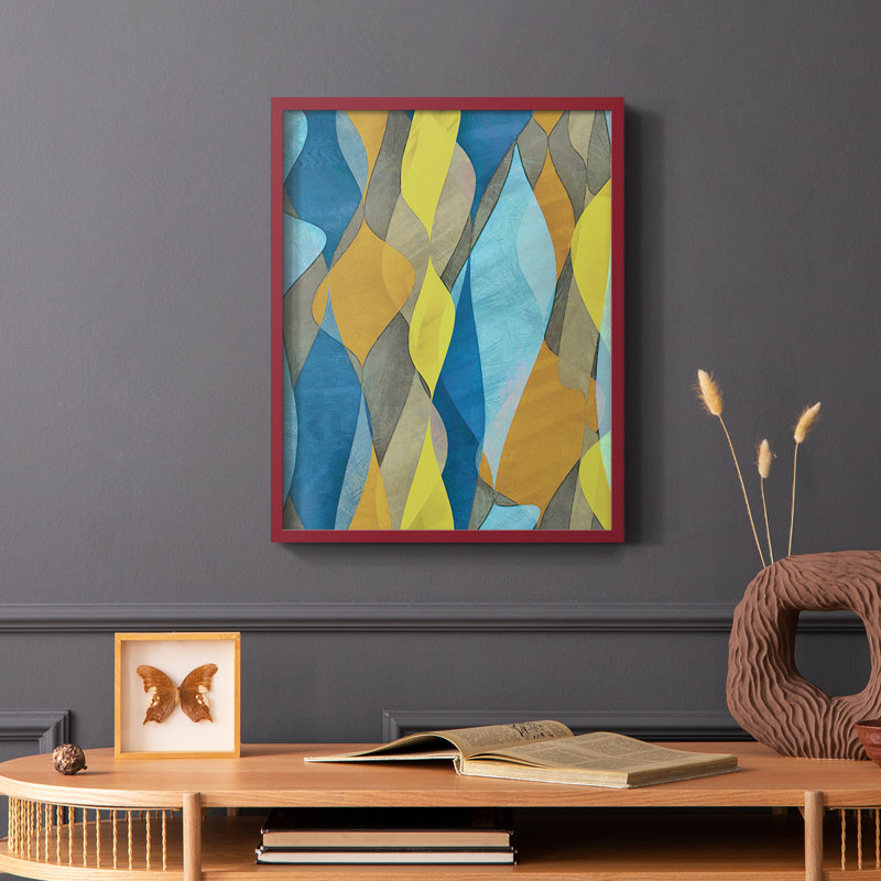 Colourful Cascade I Framed Print - Solid Wood, Red, 10" H x 8" W