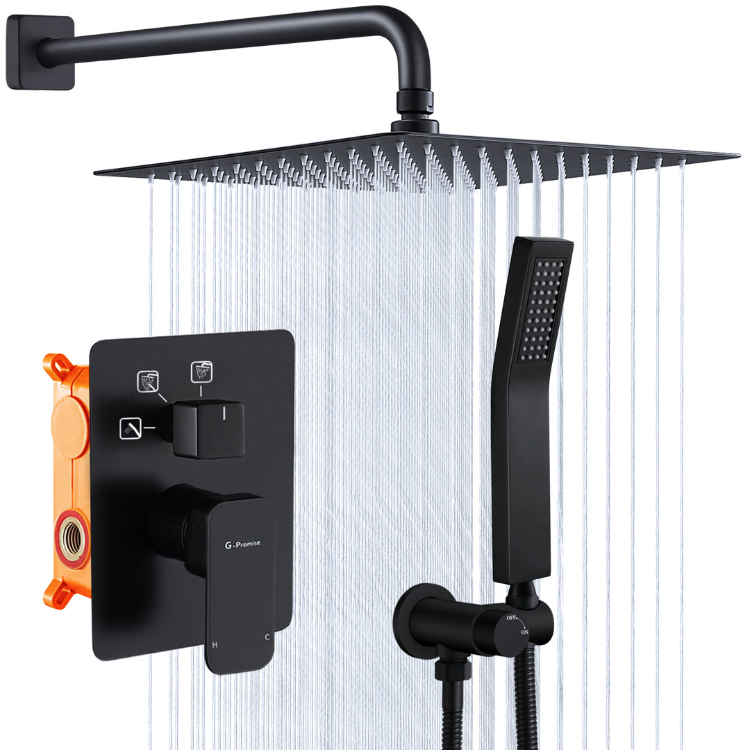 10" Rainfall Shower Head Complete Shower System with Rough-in Valve G-Promise 