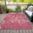 Washable Floral Indoor / Outdoor Rug-1812598598