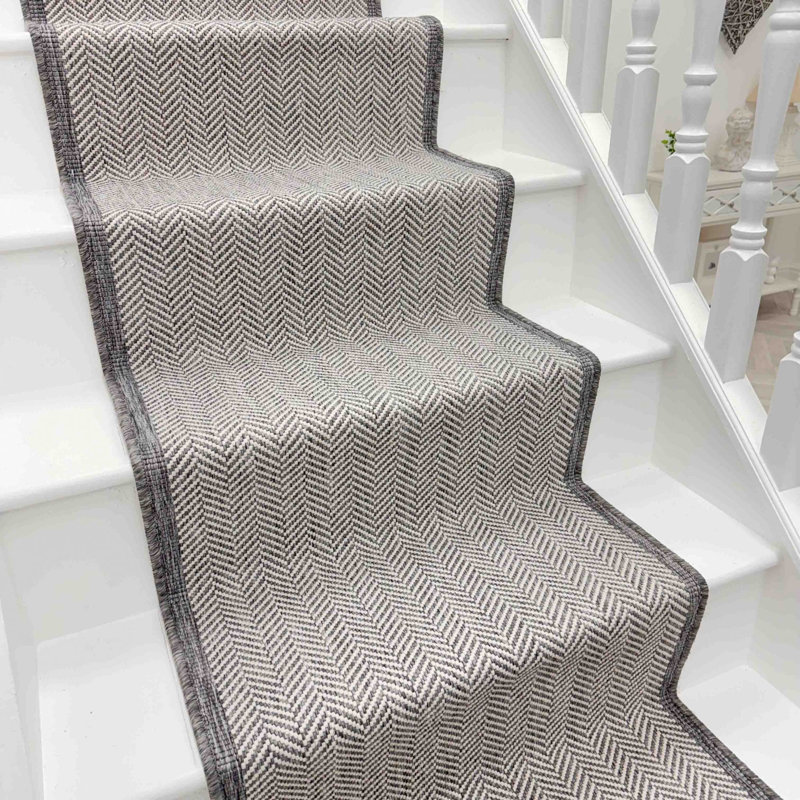 Stair Runner Geometric Flatweave Area Rug, Runner 60 x 450 cm