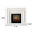 51.18"Modern Simulated Flame Marble Heating Electric Fireplace-433679588