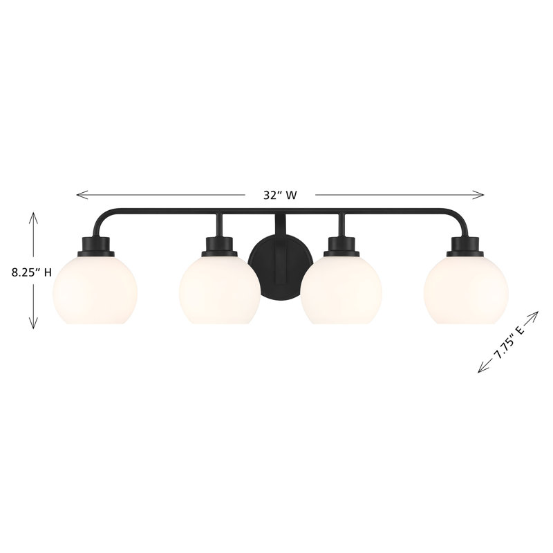 Luminaire suspendu 4 lumières Merilian Kenilworth, Noir mat
