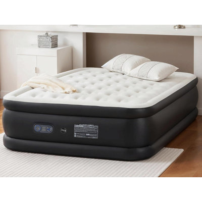 Matelas gonflable de camping avec pompe électrique haute vitesse intégrée, hauteur de lit, lit gonflable gonflable avec sac de transport, pour les invités à domicile et les voyages, portable pliable imperméable