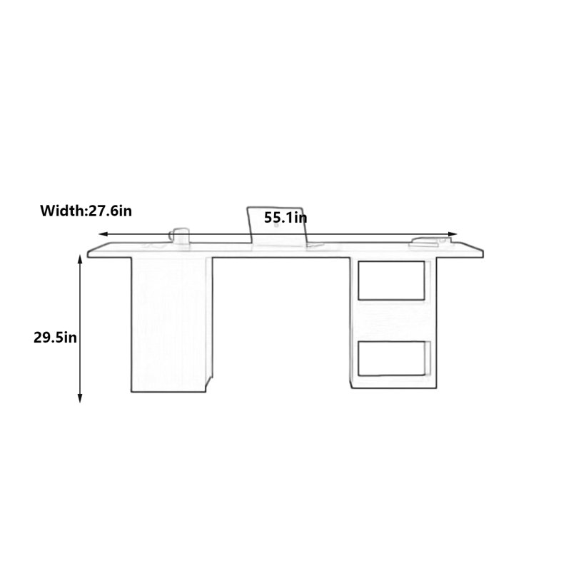Burney, 29.5" H x 55.1" W x 27.6" D