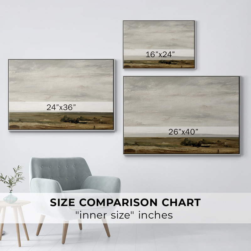 Paysage rétro - CMXLVI, H 27 po x l 41 po x P 2 po, Toile encadrée flottée blanche