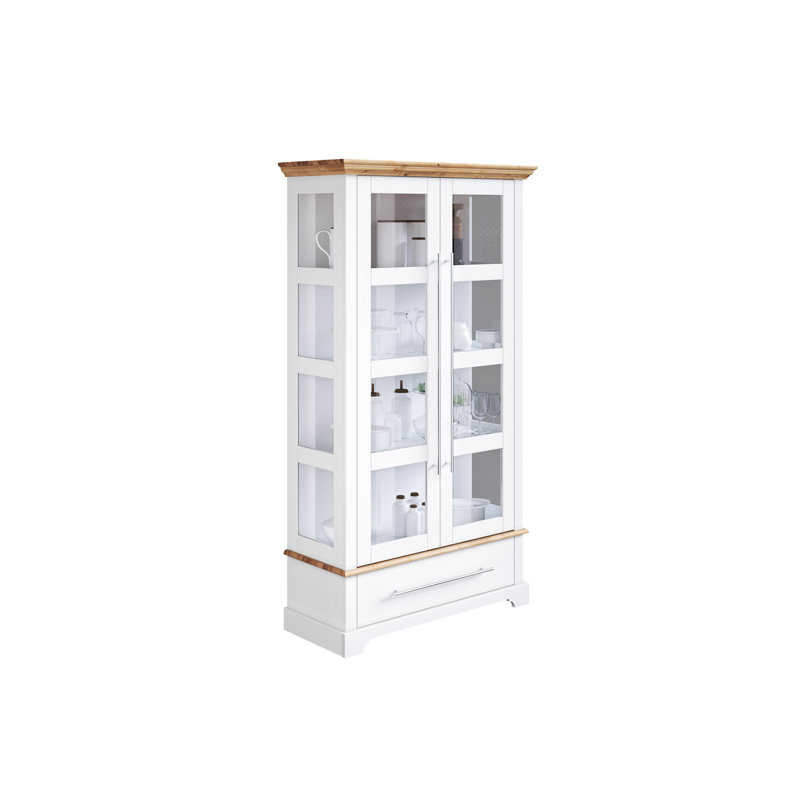 Texian Display Cabinet, White/Natural