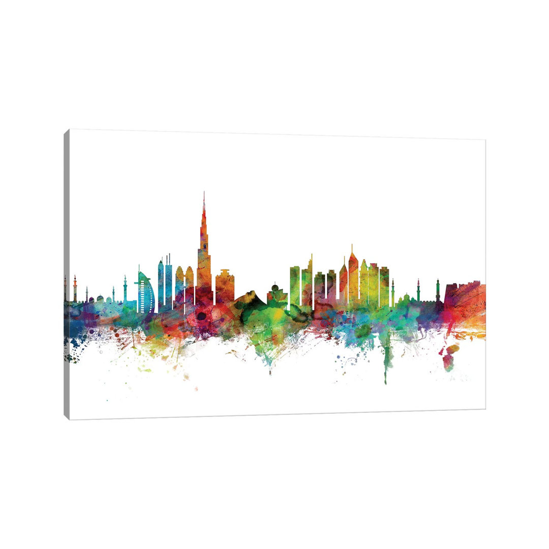Dubai, UAE Skyline by Michael Tompsett - Wrapped Canvas Gallery-Wrapped Canvas Giclée