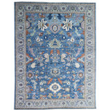 New Turkmen Afghan One-of-a-Kind Rectangle 9'8" X 13'7" Area Rug