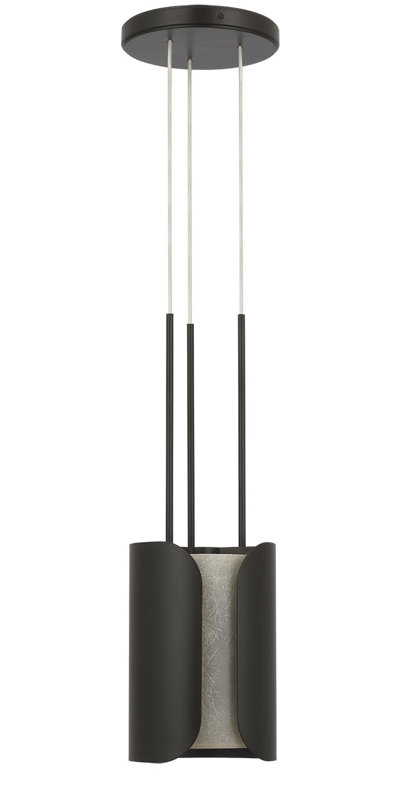 Anne-Marie Barton Armise Pendant with Nova Frost, 242" H x 7.5" W, Matte Carbon, White