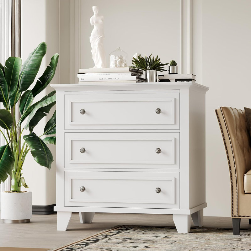 Commode à tiroirs pour chambre à coucher, commode large avec poignée rétro, commode en bois moderne pour meuble de salon