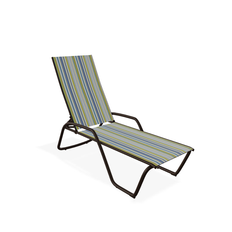 Outdoor Rust-Resistant Metal Chaise Lounge, Textured Kona, Coastline