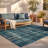 Pewter2 Modern Distressed Solid Teal Blue White Machine Washable Non-Slip Low Pile Indoor Outdoor Pet Friendly Living Room Bedroom Dining Room Entryway Hallway Office Area Rug-1002368005