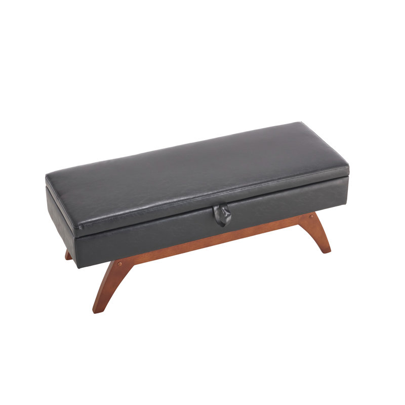Repose-pieds de rangement rectangulaire de 46,8 po de largeur, Noir, noir, noir, noir