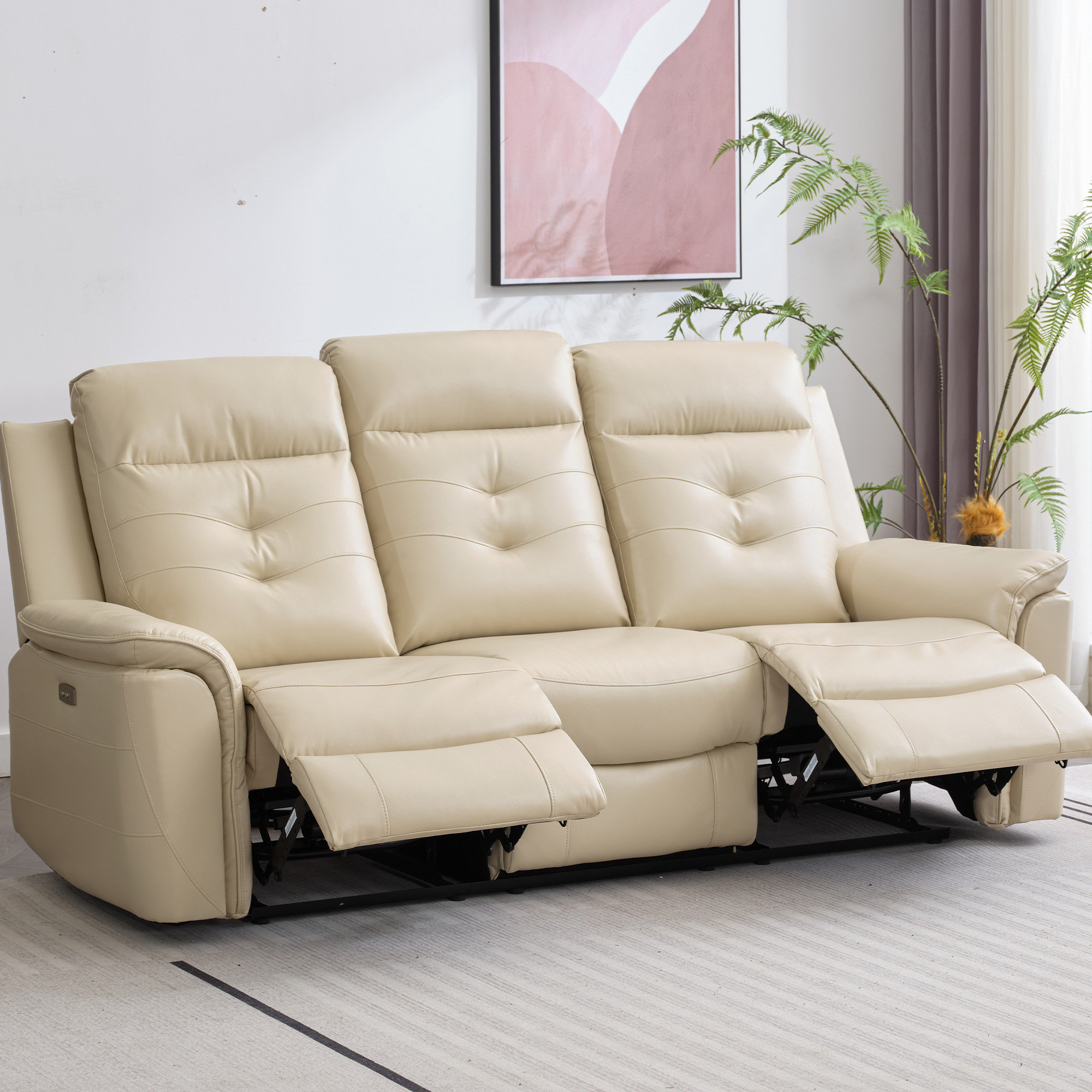 Red Barrel Studio® Joniah 84.6''Wide Pillow Top Arms Reclining Sofa