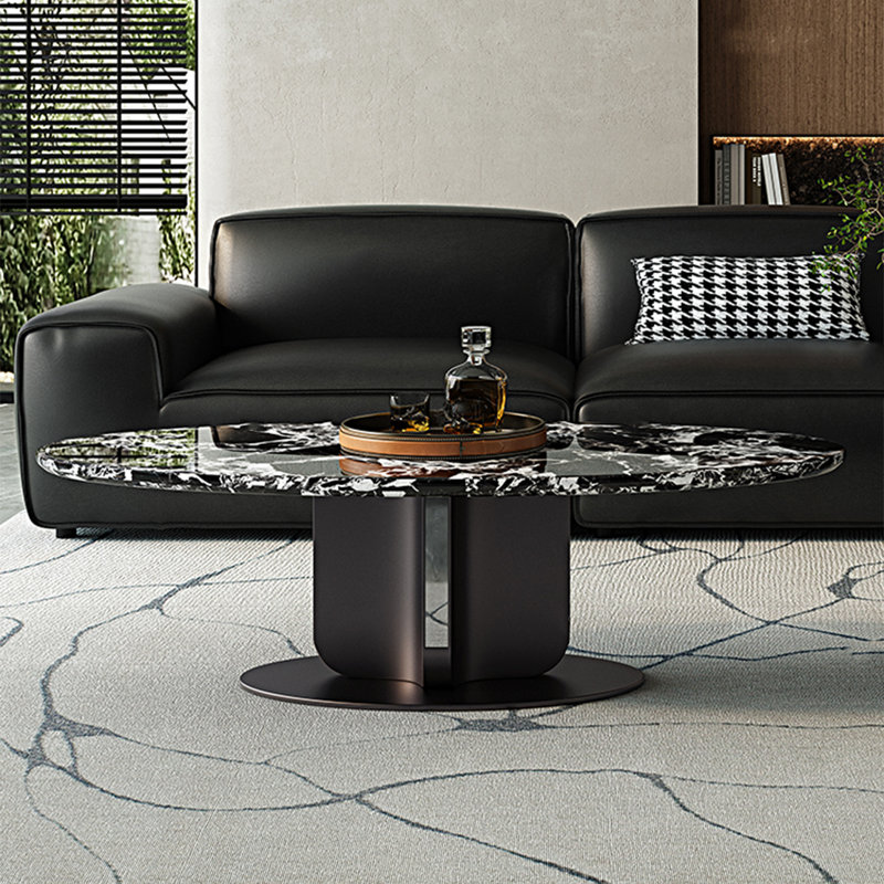 Italian oval marble coffee table