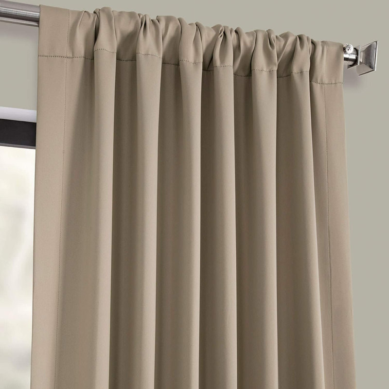 Betria 50" W Polyester Room Darkening Single Panel Curtain, 50" W x 120" L, Classic Taupe