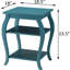 Bleu sarcelle, carré, table de bout, étagères ouvertes, pieds gracieux, espace de vie principal à 2 tablettes, surface carrée en bois, grand espace de rangement, livres