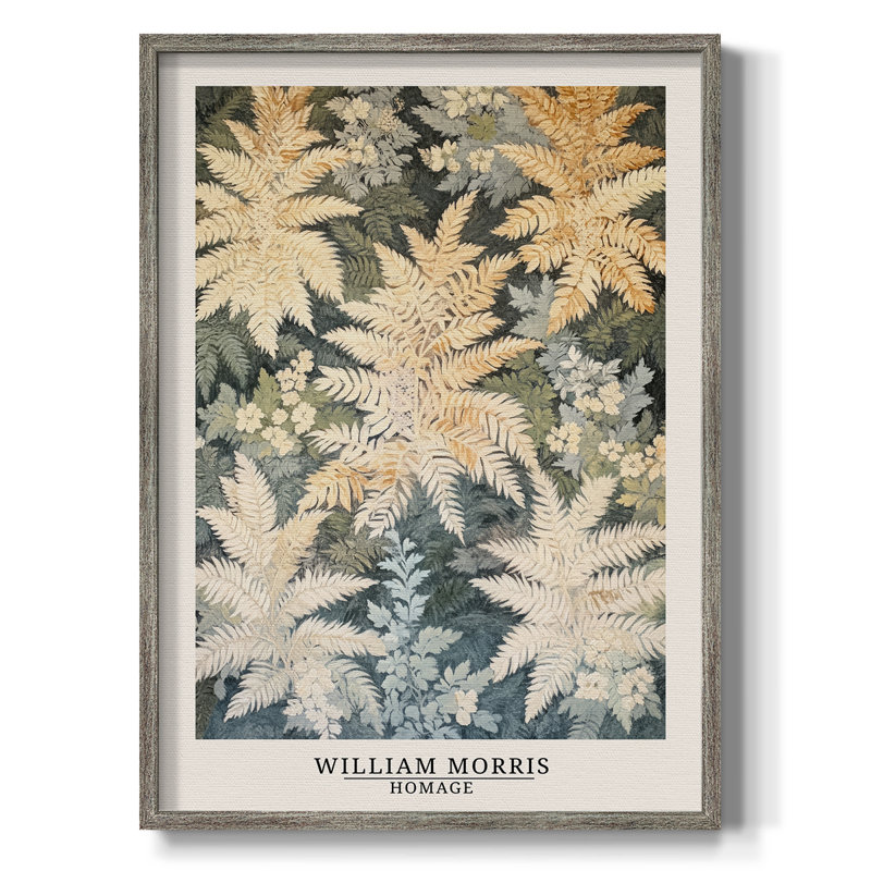 WM MORRIS Series DCCCXII Framed Print - Solid Wood, 11" H x 9" W