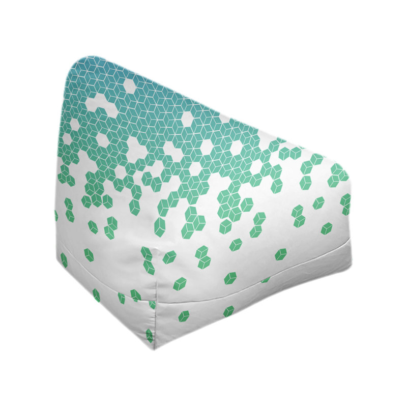 Leffel Polyester Blend Bean Bag, 120" H x 2" W x 60" D, Blue/Green, No Fill