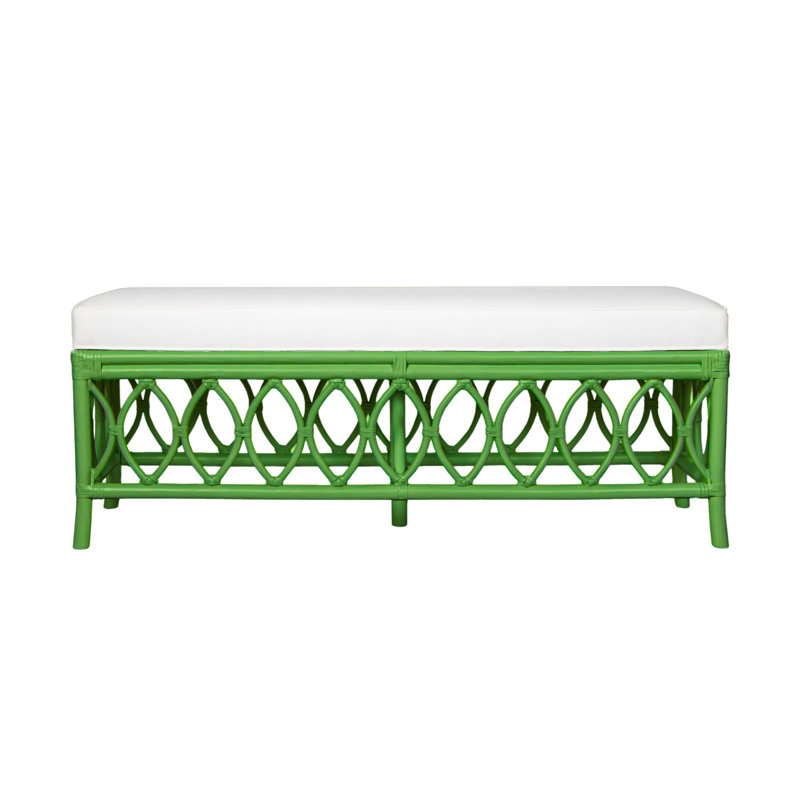 Lillian Upholstered Bench, Bright Green