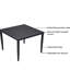 Table de salle à manger d'extérieur en aluminium 40 po x 40 po - Noir Ember, légère, élégante, moderne, avec trou pour parasol