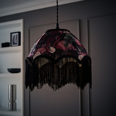 Annagail 17.5 cm H Empire Lamp Shade ( Slip-On ) in Black and Pink