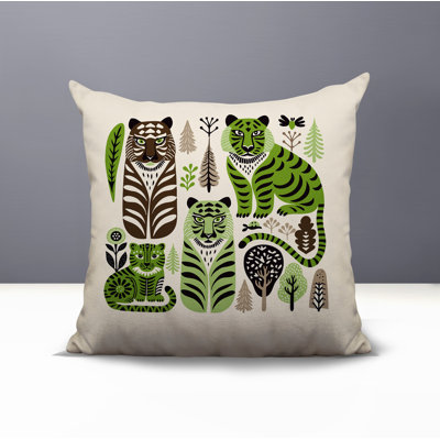 Isa Tiger Reversible Indoor/Outdoor Square Pillow