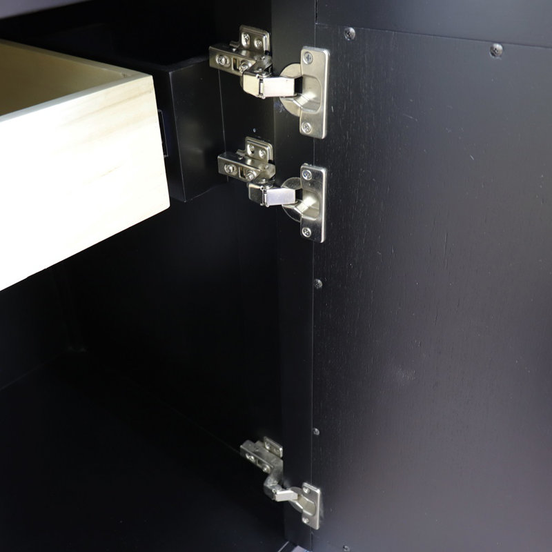 Ensemble de meuble-lavabo simple 31 "avec miroir Schreck, Noir, Noir