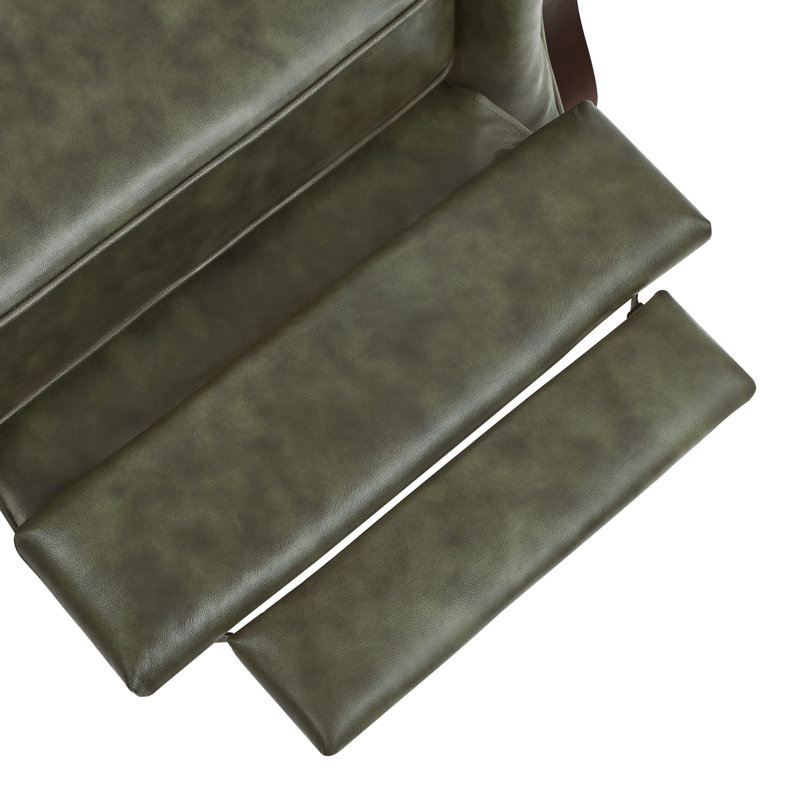 Fauteuil inclinable en similicuir l 32,3 po, Similicuir vert fougère