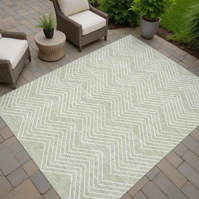 Machine Washable Indoor/Outdoor Kerwin ACN2390 Geometric Rug