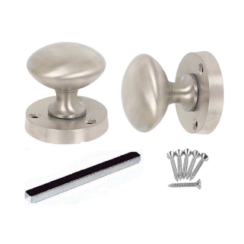  3 Pairs Mortice Sprung Door Knob Set 