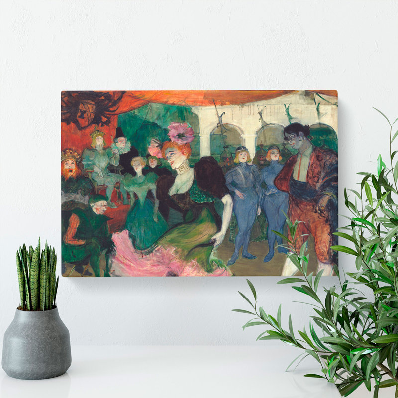 Dancing The Bolero by Henri De Toulouse-Lautrec - Wrapped Canvas Painting, 35cm H x 50cm W x 3cm D