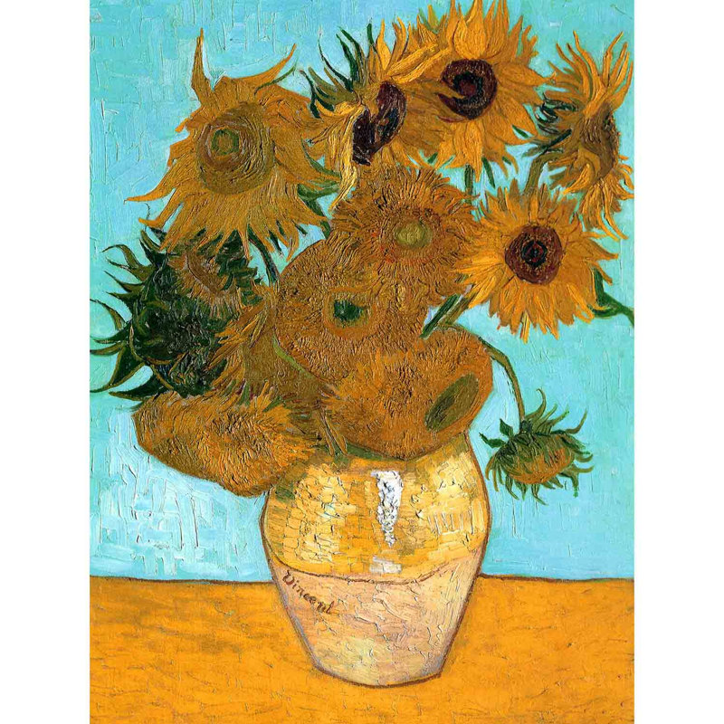 Vincent Van Gogh Still Life Vase With Twelve Sunflowers Old by Vincent Van Gogh - No Frame Painting