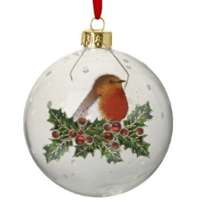 8cm Glass Birds Bauble
