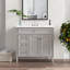Meuble-lavabo simple en bois massif 36 po avec comptoir en céramique, 2 prises de courant, 1 port USB et 1 port Tybe C-471330107