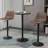 Bronis 42" H Bar Height Round Bar Table, Rustic Industrial Pub Table, Elm Wood Top Bistro Table With Metal Base