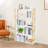 5-Tier Modern Warm White Wooden Open Bookcase Display Bookshelf