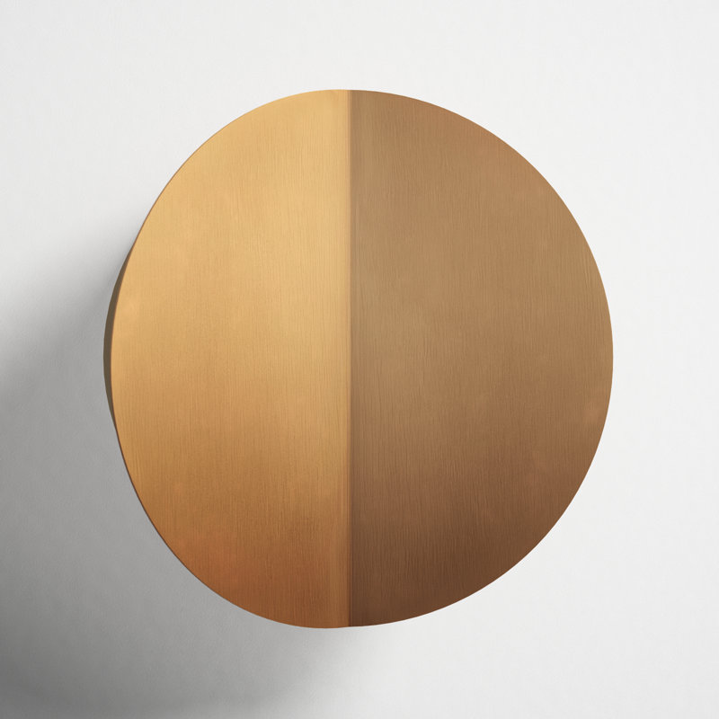 Keef Steel LED Flush Mounted Sconce, Burnished Brass, Burnished Brass