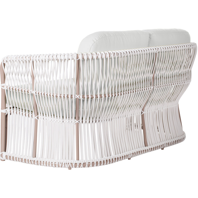 Fiji Collection Outdoor 2 - Seat Loveseat, White Sunbrella®