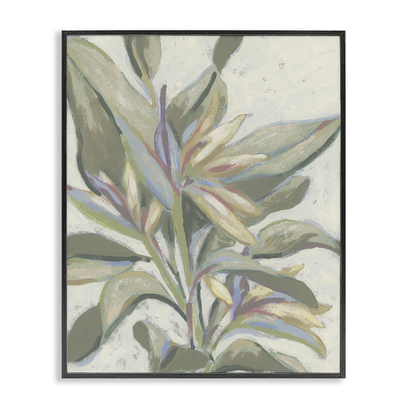 Feuilles de paradis pastel, giclée encadrée, design par June Erica Vess, H 14 po x l 11 po, Giclée encadrée noir minuit
