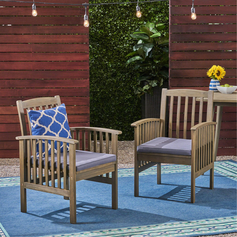Chaise 2 pièces avec 2 coussins Casa Acacia, Gris, Gris foncé