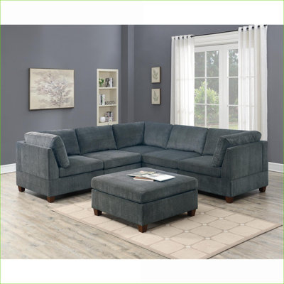 Canapé modulaire sans accoudoirs, mobilier contemporain gris anthracite chenille | Chenille | Gris anthracite