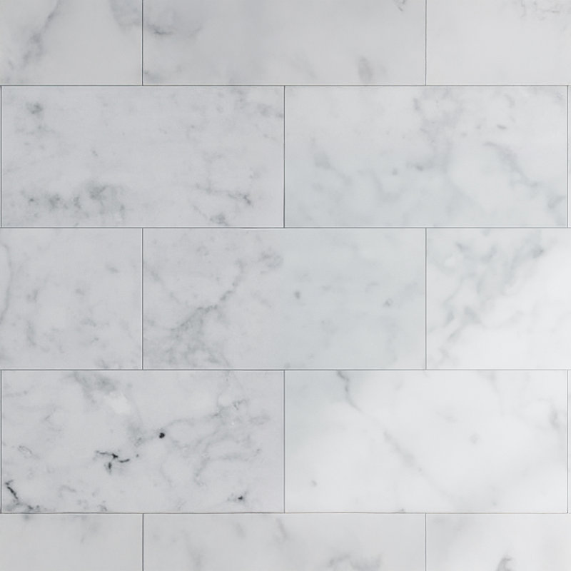 12 x 24 Wooden Marble Tile, White/Gray