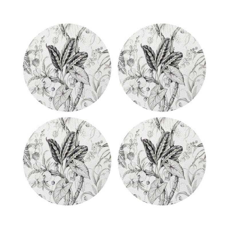 Amazonia Pebble 16" Vinyl Placemat, Dovecote Black White