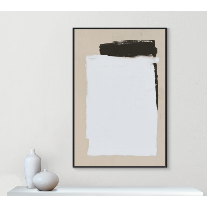 Sam - Peinture sur toile avec cadre flottant, H 61,5 po x l 41,5 po, Toile avec cadre, Noir