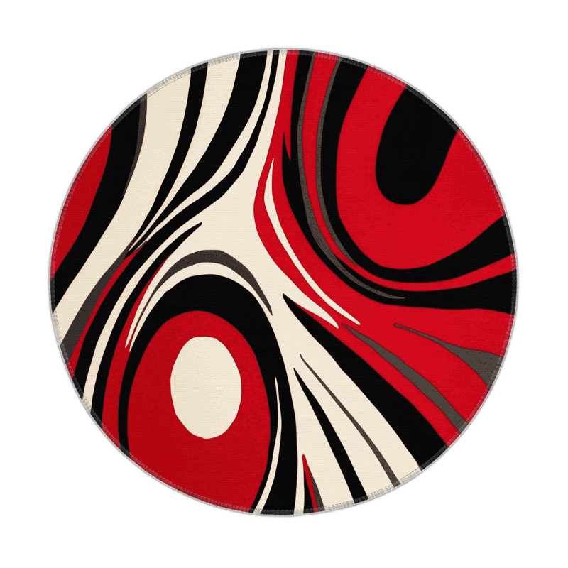 Scarlet Dusk Indoor And Outdoor Area Rug, Round 5'