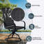 Ensemble de 2 chaises de jardin pivotantes à dossier haut, rotation à 360° et basculement à 15°, grises