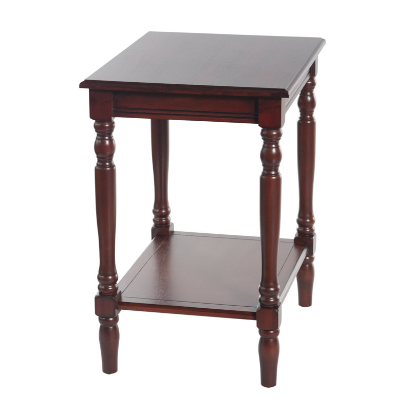 Table de bout avec tablette de rangement Enyedy, Cerisier vintage