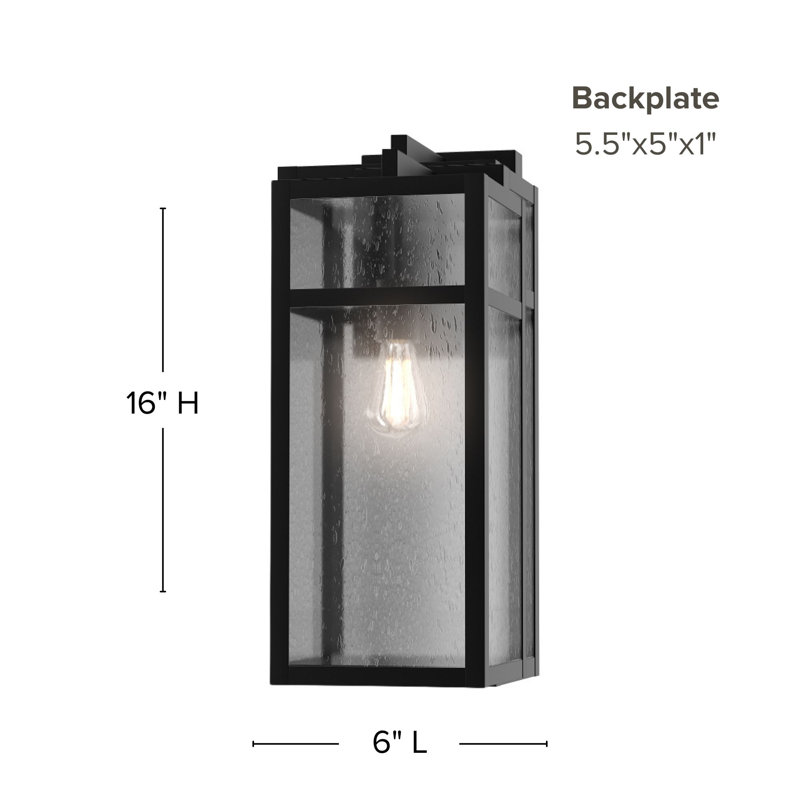Oxburgh Plug & Play 1-Light Outdoor Wall Light in Transitional and Modern Style-15.78 Inches Tall and 6.08 Inches Wide